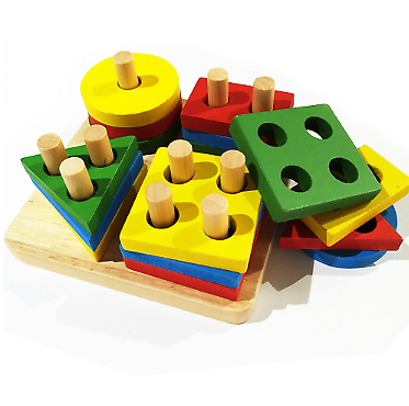 #ad Baby Game Toys Wooden Puzzle Educational Toy Geometric shapes Game Toys Stick Ba $19.99