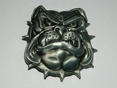 Classic Awesome Pure 925 Sterling Silver Men#x27;s Unique Angry Bull Dog Belt Buckle $350.00