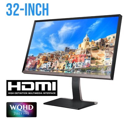 #ad A Samsung 32quot; WQHD 2560x1440 LCD Monitor W LED sRGB 178° wide HDMI DP w Stand $138.88