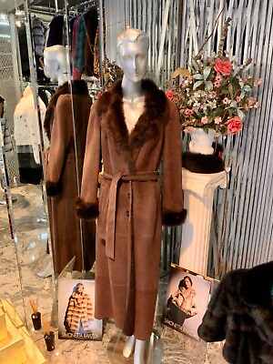 #ad Genuine Sheepskin Shearling Fur Coat $1850.00