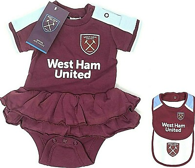 #ad WEST HAM UNITED FC GIRLS BABIES FOOTBALL TUTU BODY BABY GROW KIT DRESS GBP 17.95