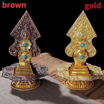 #ad 1pc Gold Tibetan Engraved Toma Flower Tantric Alloy Handicraft Auspicious $52.16