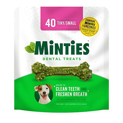 #ad Dental Chews for Dogs 40 Count Vet Recommended Mint Flavored Dental Treats ... $14.97