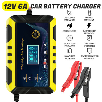 #ad 12V 24V Car Battery Charger Smart Automatic Charger Maintainer Trickle Charger $17.59