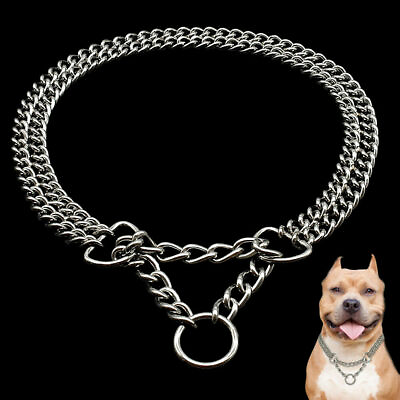 Chrome Martingale Collars for Dogs Training Show Chain Pet Choke Collar Silver $15.99
