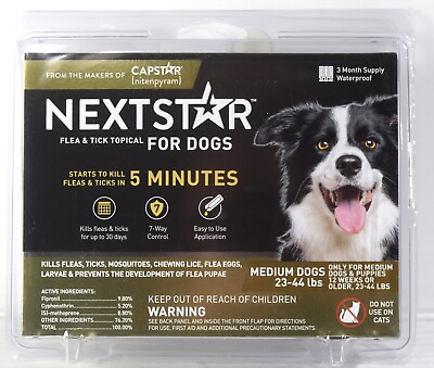 #ad NEXTSTAR 3 Doses Flea amp;Tick Topical Treatment FOR MEDIUM DOG DOGS 23 44 lbs NEW $23.74