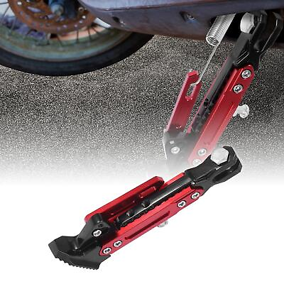 #ad Motorcycle Kickstand Side Support Stand Set CNC Aluminum Alloy Black Red 0.6cm $18.89