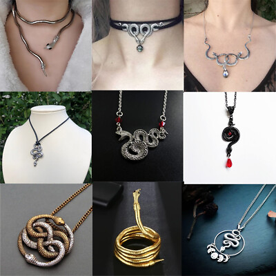 #ad Punk Snake Pendant Necklace Cobra Serpent Women Choker Necklace Gothic Jewelry C $4.05
