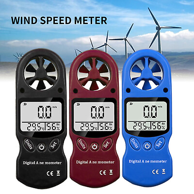 #ad Digital Anemometer Thermometer Mini LCD Wind Speed Gauge Air Velocity Meter $21.02