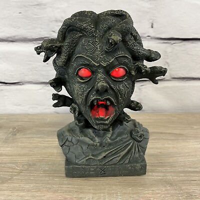#ad Animated Medusa Head w Snakes Talks Moves Light Up Red Halloween 12quot; Motion $25.00