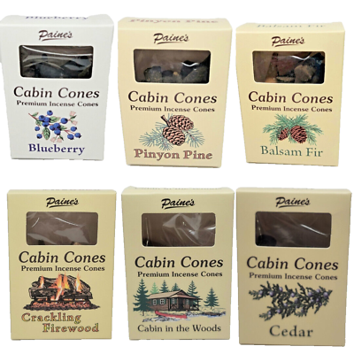 #ad *CHOOSE SCENT* 25 pc Incense LOG CABIN CONES Paines balsam fir pinyon campfire $12.50