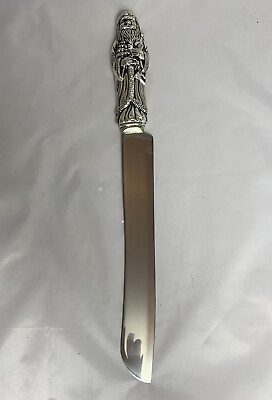 #ad Godinger Silver Plated Christmas Knife with Santa Claus Handle original box $25.00