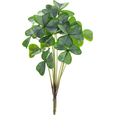 #ad Silk Flower Faux 4 Leaf Shamrock Plant Artificial Decoration Plant Vase Ornament $10.44