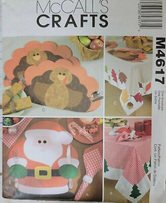 #ad McCalls 4617 Craft Sewing Pattern Holiday Place Settings Thanksgiving Christmas $7.19