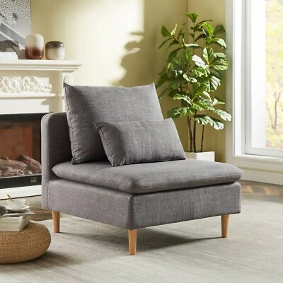 #ad Brand new Armless Fabric Leisure Chair Gray $130.00