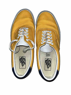 #ad Vans YELLOW LACE UP SHOES 9.5 Mens 11 Womens Classic CANVAS Sneakers Unisex $39.99