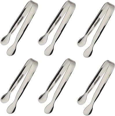 #ad 6PCS Ice Tongs Mini Sugar Tongs 4.25Inch Stainless Steel Small Serving Tongs Sm $13.26