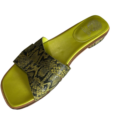 #ad Vince Camuto Ydelle Women#x27;s Green Snake Skin Pattern Leather Sandals 8.5M $19.95