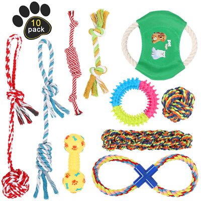 10 Pack Rope Dog Toys Rope Toys for Puppy Teething Chew Toy Aggressive Chewers $17.99