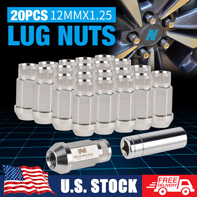 #ad NICECNC 20X 12X1.25 12mmX1.25 M12X1.25 Wheel Lug Nuts Anti Rust with Socket Key $42.00