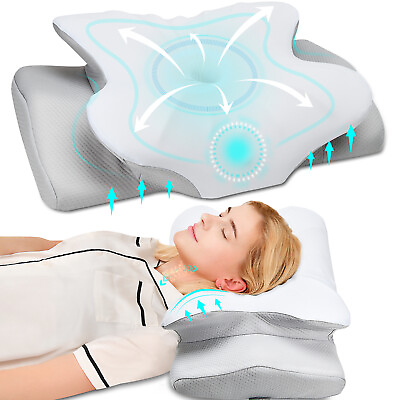 #ad Neck Pillow Bed Pillow Odorless Ergonomic Cervical Pillow for Neck Pain Relief $34.10