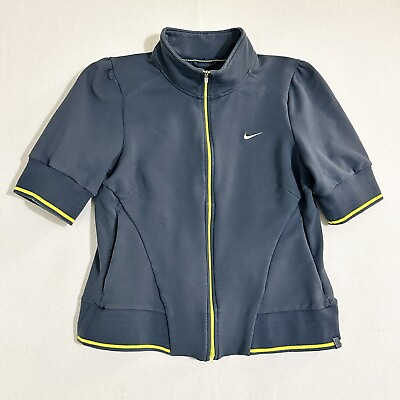 #ad Nike Maria Sharapova Navy Tennis Jacket Size Small Grey Short Sleeve $32.98