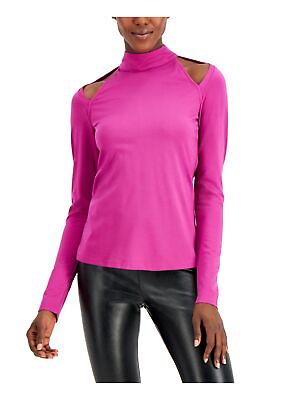 #ad INC Womens Cold Shoulder Cut Out Mock Neck Long Sleeve Top $5.09