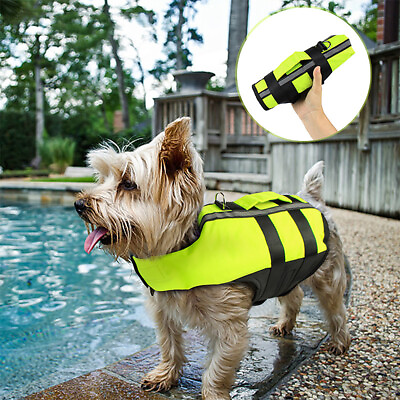 #ad Pet Outdoor Safety Dog Life Jacket Life Preservers Inflatable Vest Swimsuit $21.99
