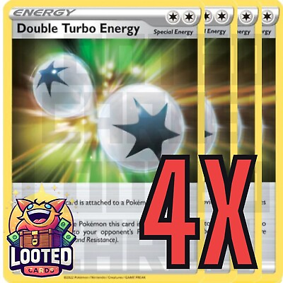 #ad 4x Double Turbo Energy 151 172 Brilliant Stars x4 Pokemon Card Playset Special $2.24