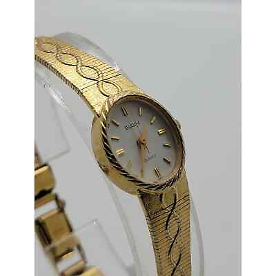 #ad Elgin Women#x27;s Vintage Gold Tone Watch ek6500 007 5y30 M $132.65