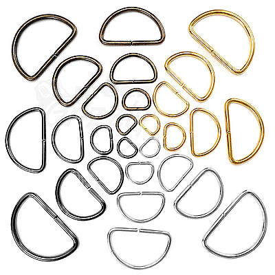 D Rings Metal Loops buckles 10 15 20 25 30 35 40 50 mm webbing Bag straps dog GBP 10.59