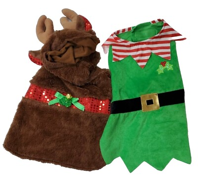 #ad Pet Costume Christmas Elf amp; Reindeer SIZE M $9.99