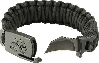 #ad Outdoor Edge Para Claw Medium Black Paracord 8Cr13MoV Stainless Blade Bracelet $27.49