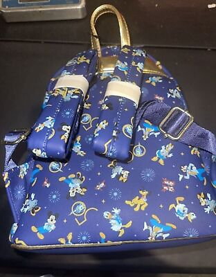#ad USA Disney Parks Disney World 50th Anniversary Blue Loungefly Backpack $59.99