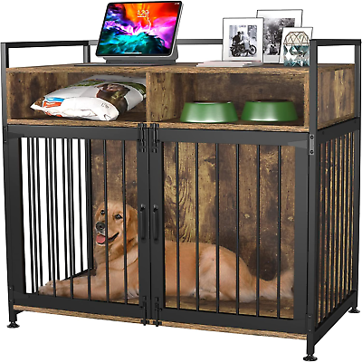 #ad Dog Crate Furniture Style Cages for Dogs Indoor Heavy Duty Super Sturdy Dog Kenn $224.99