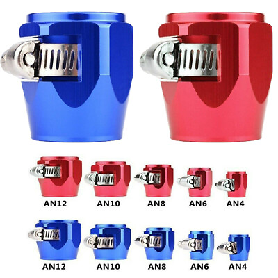 #ad 2 10PCS 4 6 8 10 12AN Hex Hose Finisher Clamp Screw Band Hose End Cover Fitting $24.68