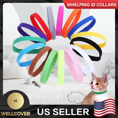 #ad #ad NEW 12 Colours Whelping ID Bands Pet Puppy Kitten Identification Collar Tags $4.64