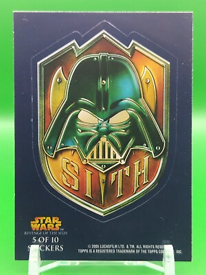 #ad SITH Star Wars Sticker 2005 LUCASFILM REVENGE THE SITH Card Cards Topps Rare $10.99