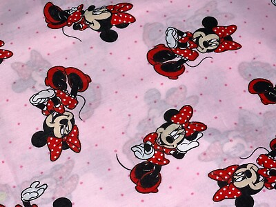 #ad 1 2 Yd quot;Minnie Mouse Dress Tossquot; Pink Dot Cotton Fabric BTHY by Springs CP33761 $5.90