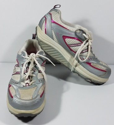 #ad Skechers Shape Ups pink gray white athletic fitness walking shoes ladies 9 $31.99