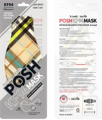#ad Be Healthy Pack of 10 Posh KF94 Mask Beverly Hills A02 Large $15.99