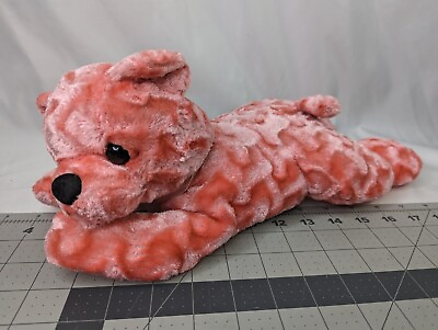 #ad Kellytoy Orange Bear Plush Lying 15 Inch 2002 Stuffed Animal Toy $17.95