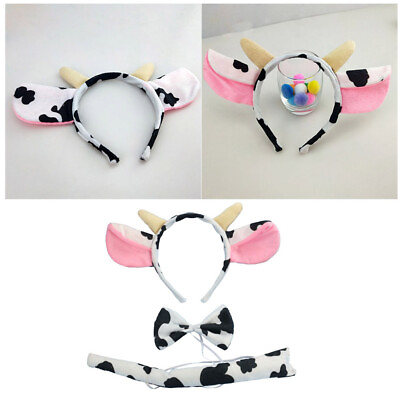 #ad 3 Pcs Cow Costume Accessories Cow Shirt Halloween Cow Costume $7.81