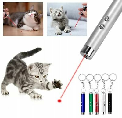 #ad 2In1 Pet Laser Pointer Cat Laser Toy Red Dot Hunting Lazer torch mini flashlight $0.99
