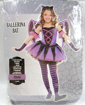#ad Ballerina Bat Child’s Halloween Costume Girls Large 12 14 New $11.19