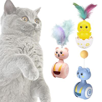 #ad Cartoon Cat Tumbler Toy Interactive Accessories Rolling Ball Swing Automatic $8.28