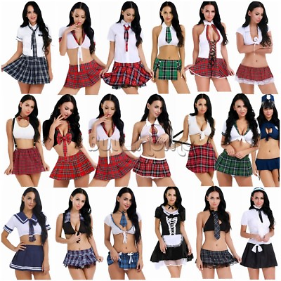 #ad Women Sailor Naughty School Girl Uniform Costume Fancy Dress Outfit Halloween $9.52