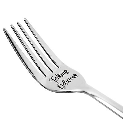 #ad Funny Cute Delicious Engraved Stainless Steel Fork Dessert Fork for Friends ... $17.52