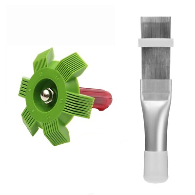 #ad 2Pcs Cleaning Tool Air Conditioner Fin Repair Tool Coil Comb A C Condenser Brush $10.26
