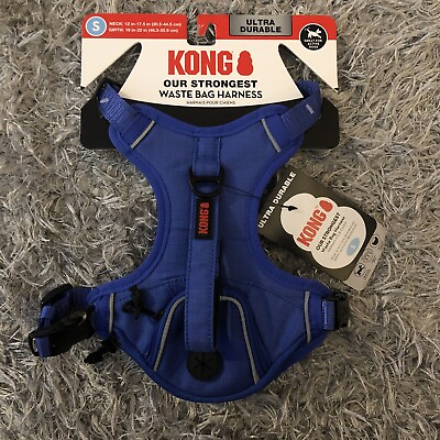 #ad Kong Waste Bag Harness Dog SMALL BLUE Ultra Durable Pocket Strongest $10.00